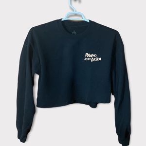 Panic At The Disco Cropped Crewneck Sweatshirt Size Large Oversized Punk Emo